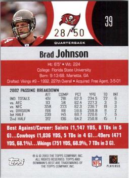 2003 Bowman's Best - Red #39 Brad Johnson Back