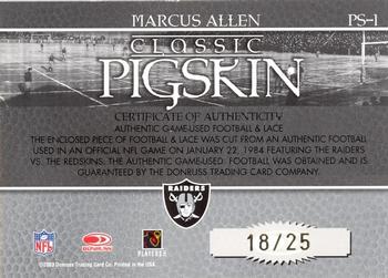 2003 Donruss Classics - Classic Pigskin Doubles #PS-1 Marcus Allen Back