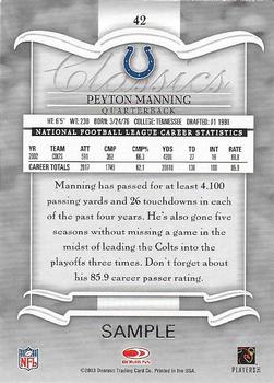 2003 Donruss Classics - Samples #42 Peyton Manning Back