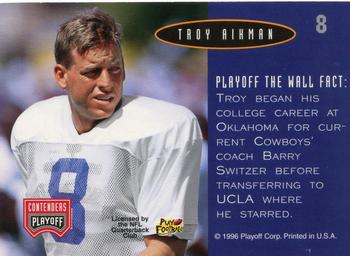 1996 Playoff Contenders - Open Field #8 Troy Aikman Back