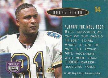 1996 Playoff Contenders - Open Field #14 Andre Rison Back