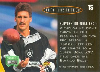 1996 Playoff Contenders - Open Field #15 Jeff Hostetler Back
