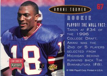1996 Playoff Contenders - Open Field #67 Amani Toomer Back