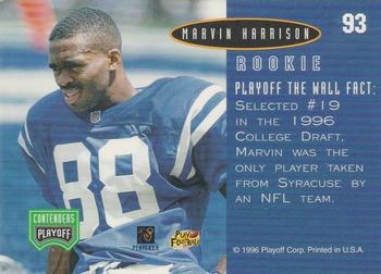 1996 Playoff Contenders - Open Field #93 Marvin Harrison Back