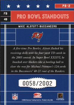 2003 Donruss Elite - Pro Bowl Standouts #PB-2 Mike Alstott Back