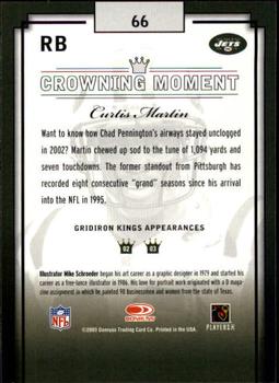 2003 Donruss Gridiron Kings - Bronze #66 Curtis Martin Back