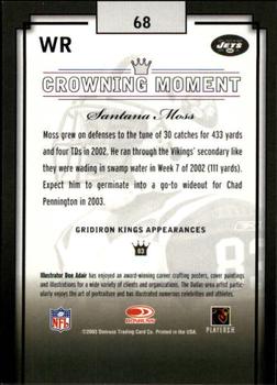 2003 Donruss Gridiron Kings - Bronze #68 Santana Moss Back