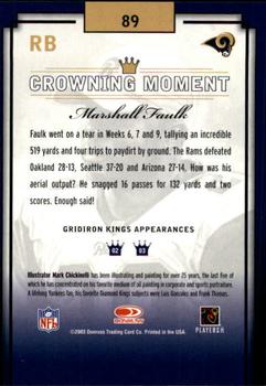 2003 Donruss Gridiron Kings - Bronze #89 Marshall Faulk Back