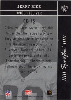 2003 Donruss Gridiron Kings - GK Evolution #GE-15 Jerry Rice Back