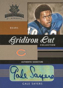 2003 Donruss Gridiron Kings - Gridiron Cut Collection #GC-9 Gale Sayers Front