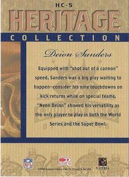 2003 Donruss Gridiron Kings - Heritage Collection #HC-5 Deion Sanders Back