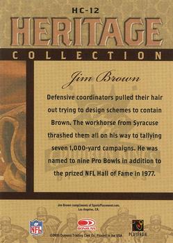 2003 Donruss Gridiron Kings - Heritage Collection #HC-12 Jim Brown Back