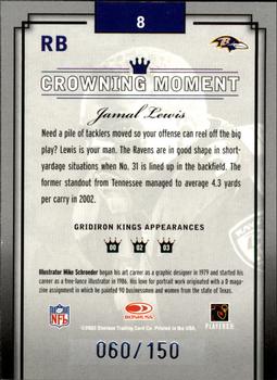2003 Donruss Gridiron Kings - Silver #8 Jamal Lewis Back