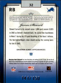 2003 Donruss Gridiron Kings - Silver #32 James Stewart Back