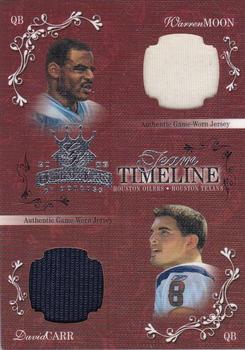 2003 Donruss Gridiron Kings - Team Timeline Materials #TT-10 Warren Moon / David Carr Front