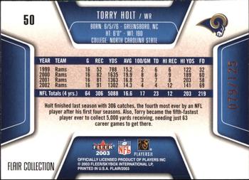 2003 Flair - Collection #50 Torry Holt Back