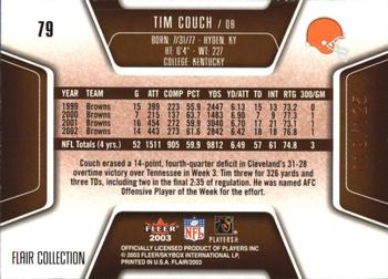 2003 Flair - Collection #79 Tim Couch Back