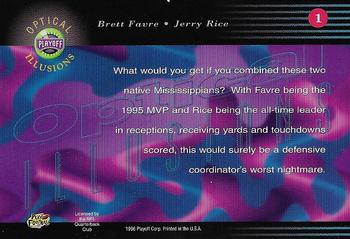 1996 Playoff Illusions - Optical Illusions #1 Brett Favre / Jerry Rice Back