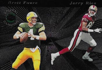 1996 Playoff Illusions - Optical Illusions #1 Brett Favre / Jerry Rice Front