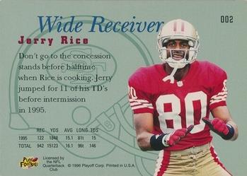 1996 Playoff Prime #002 Jerry Rice Back