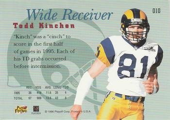 1996 Playoff Prime #010 Todd Kinchen Back
