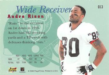 1996 Playoff Prime #013 Andre Rison Back