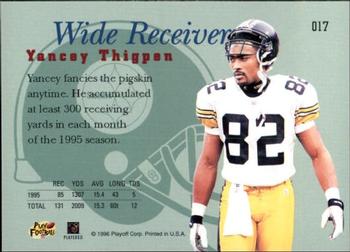 1996 Playoff Prime #017 Yancey Thigpen Back