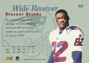 1996 Playoff Prime #029 Vincent Brisby Back