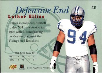 1996 Playoff Prime #031 Luther Elliss Back
