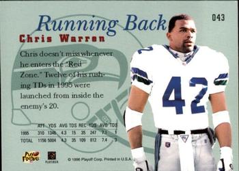 1996 Playoff Prime #043 Chris Warren Back