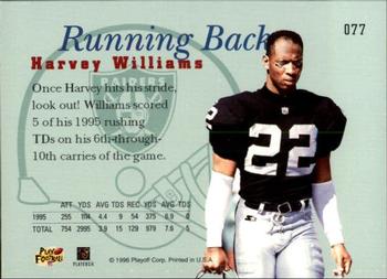 1996 Playoff Prime #077 Harvey Williams Back