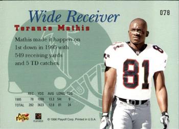 1996 Playoff Prime #078 Terance Mathis Back
