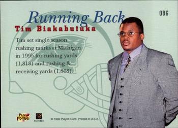 1996 Playoff Prime #086 Tim Biakabutuka Back