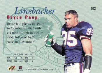 1996 Playoff Prime #103 Bryce Paup Back