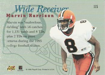 1996 Playoff Prime #115 Marvin Harrison Back