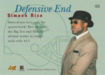 1996 Playoff Prime #169 Simeon Rice Back