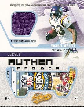 2003 Fleer Authentix - Jersey Authentix Ripped Pro Bowl #JA-MB Michael Bennett Front
