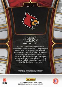 2023 Panini Select Draft Picks - Blue Retail #35 Lamar Jackson Back