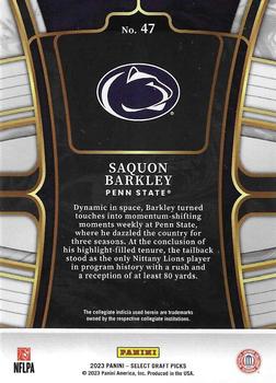 2023 Panini Select Draft Picks - Blue Retail #47 Saquon Barkley Back