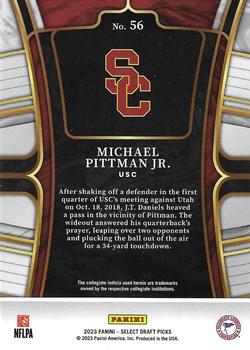 2023 Panini Select Draft Picks - Blue Retail #56 Michael Pittman Jr. Back
