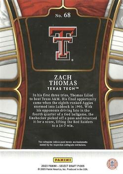 2023 Panini Select Draft Picks - Blue Retail #68 Zach Thomas Back
