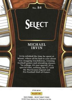 2023 Panini Select Draft Picks - Tiger Prizm #84 Michael Irvin Back