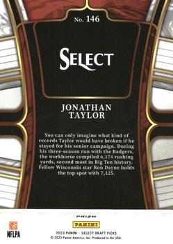 2023 Panini Select Draft Picks - Tiger Prizm #146 Jonathan Taylor Back