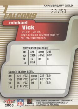2003 Fleer Focus - Anniversary Gold #7 Michael Vick Back