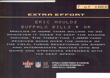 2003 Fleer Focus - Extra Effort #7EE Eric Moulds Back
