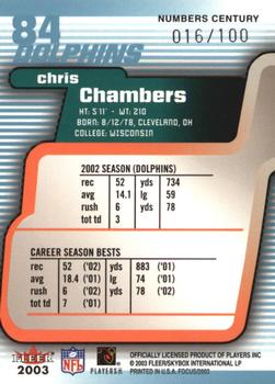 2003 Fleer Focus - Numbers Century #84 Chris Chambers Back