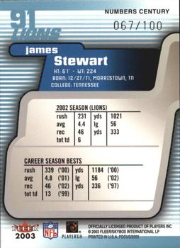2003 Fleer Focus - Numbers Century #91 James Stewart Back