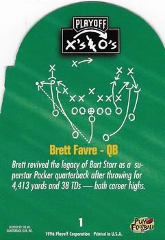 1996 Playoff Prime - X's and O's #1 Brett Favre Back