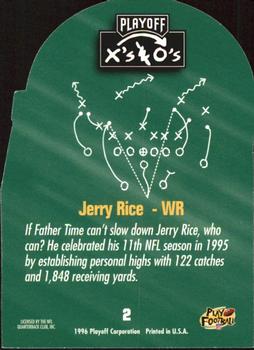 1996 Playoff Prime - X's and O's #2 Jerry Rice Back