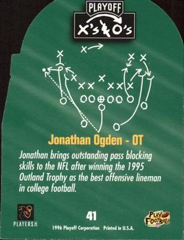 1996 Playoff Prime - X's and O's #41 Jonathan Ogden Back